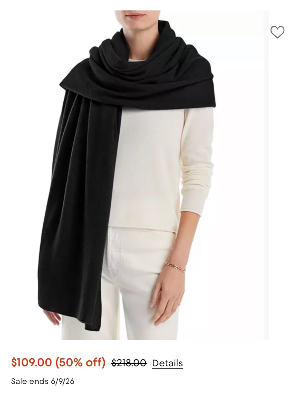 Black Cashmere Blend Wrap Scarf - Women Accessories